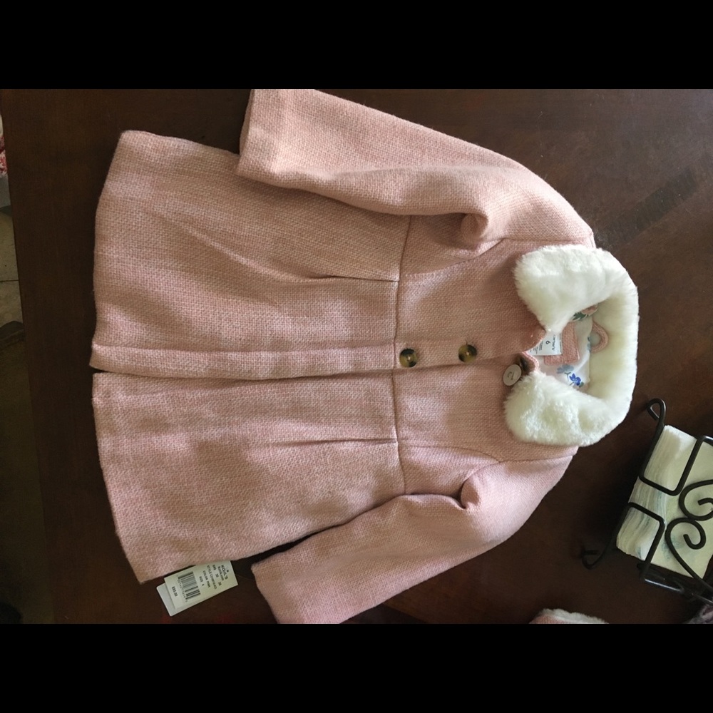 NEW Girls pink coat jacket size 6